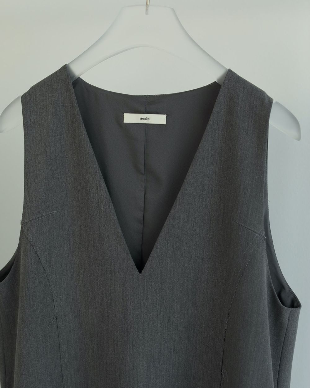 Cutoff Vneck Onepiece / カットオフ Vネックワンピース (グレー)