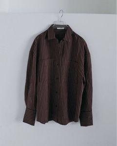 オープンカラーストライプシャツ (ブラウン) Opencollar Stripe Shirts (Brown) / 26AW 【6月29日まで期間限定予約】