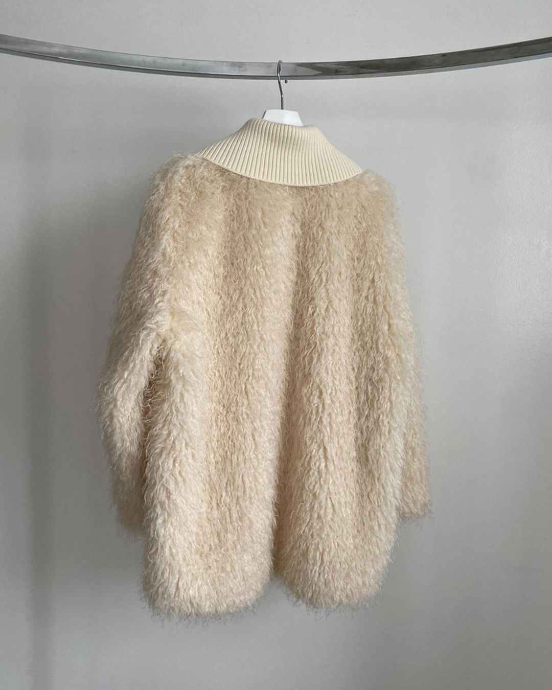 【先行予約】【26TH-06】モヘア調ファーカーディガン (アイボリー) Mohair Like Fur Cardigan (Ivory) /  エコファー  /  フェイクファー 【受注期間6/14 23:59まで】