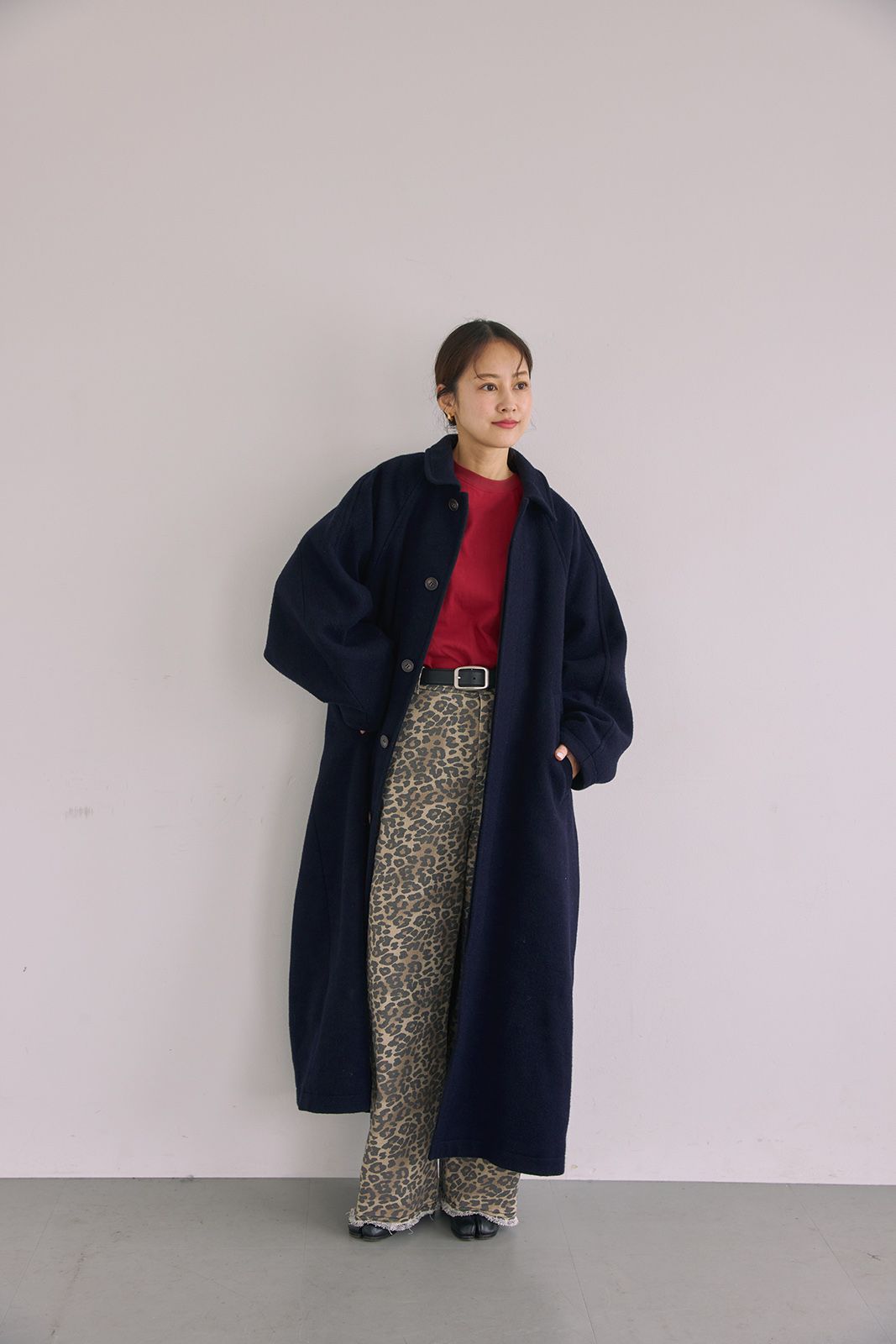 ラグランスリーブロングコート (ネイビー) Raglan Sleeve Long Coat (Navy) / 26AW