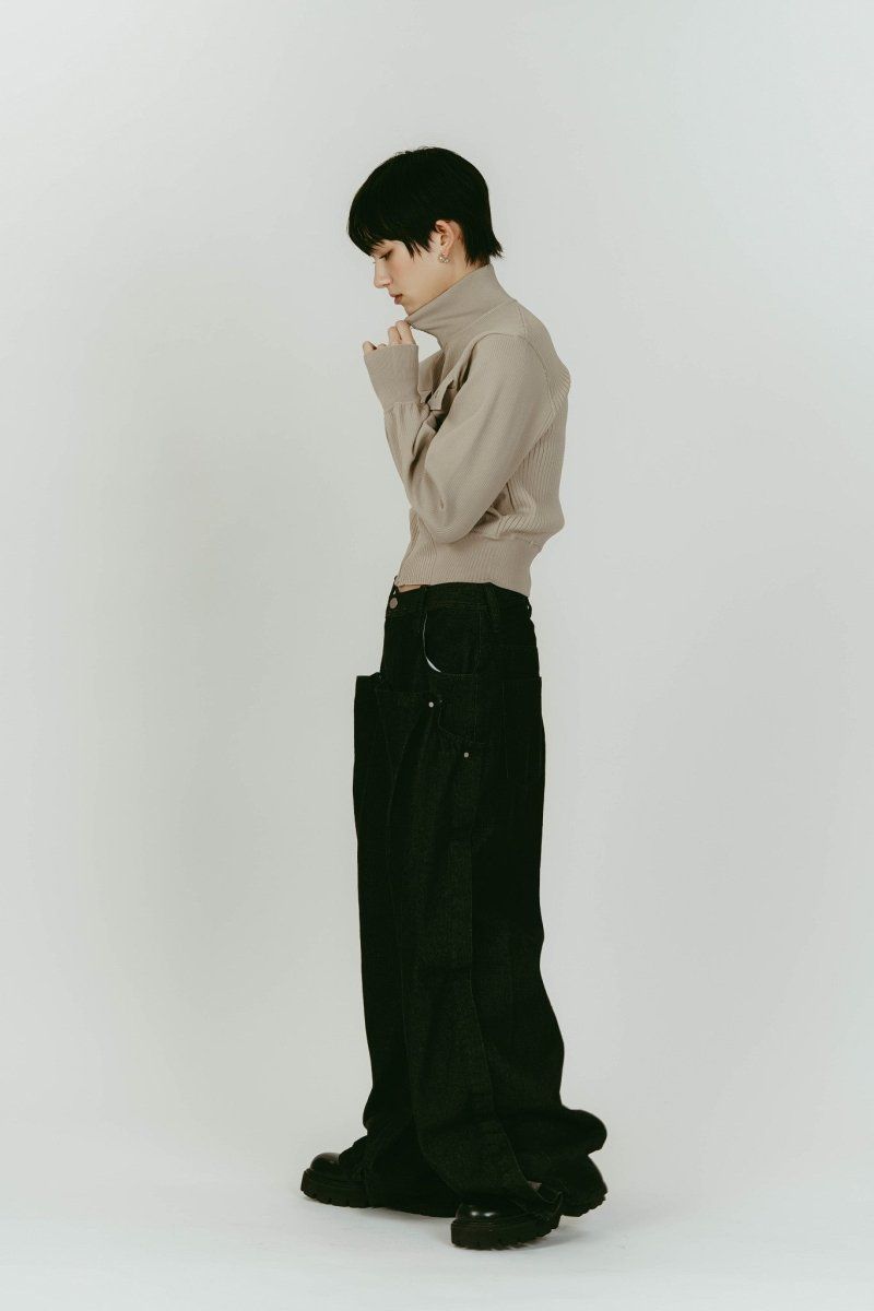 pocket zip up knit (Sandbeige) / ポケットジップアップニット (サンドベージュ) / 26SS