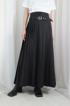 DOUBLE LOW WAIST SKIRT / ダブルローウエストスカート (ノワール)