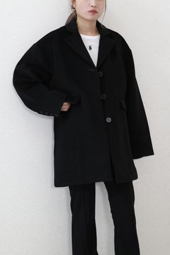 OVER SIZE TAILORED COLLAR JACKET / オーバーサイズテーラードカラージャケット (ブラック)