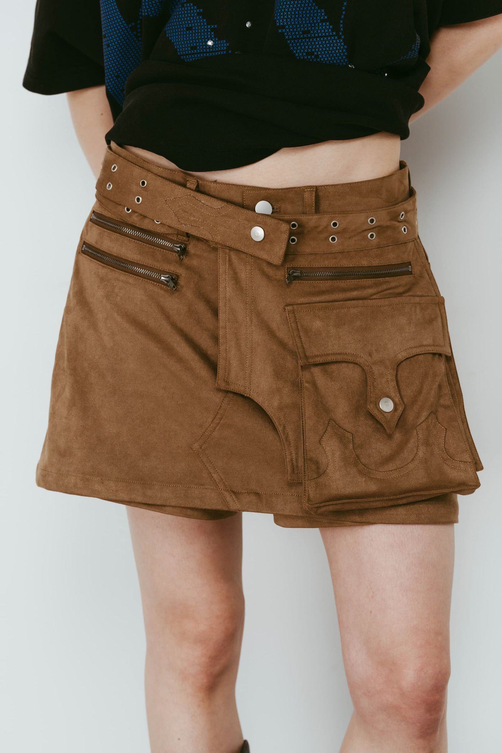 レイヤード スエードスコート (ブラウン) layered suede skort (Brown) /  26SS
