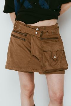 レイヤード スエードスコート (ブラウン) layered suede skort (Brown) /  26SS