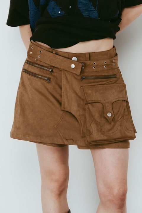 レイヤード スエードスコート (ブラウン) layered suede skort (Brown) /  26SS