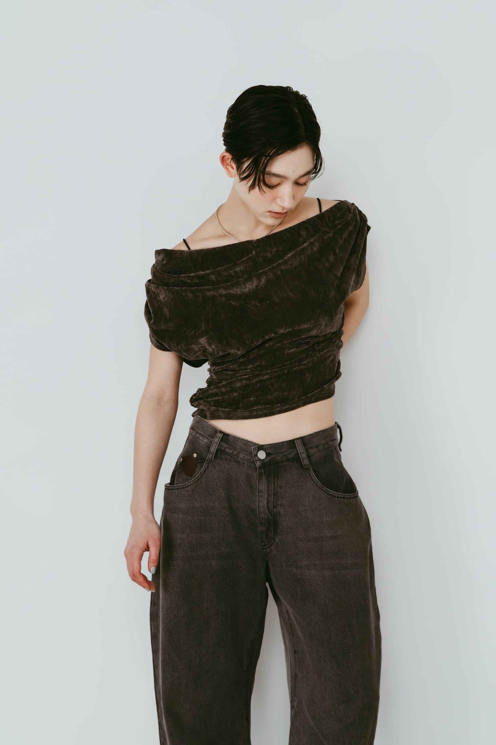シアーベロア トップス (グレー) sheer velour top (Gray) /  26SS