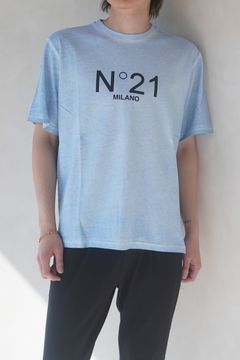 WASHED LOGO T-SHIRT / ウォッシュドロゴT / ユニセックス (ライトブルー)