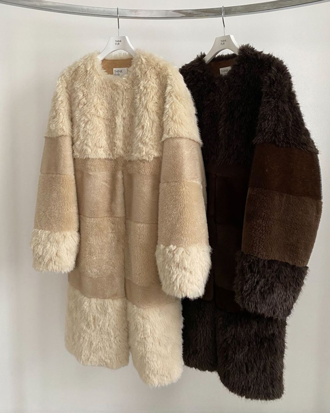 【先行予約】【26TH-19】ミックスファーコート (ベージュ) Mixed Fur Coat (Beige) /  エコファー  /  フェイクファー 【受注期間6/14 23:59まで】