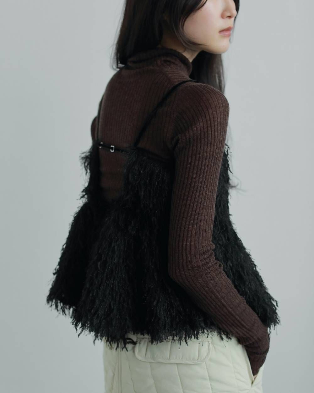 【25AW】Soft Rib Turtle / ソフトリブ タートルネックニット (ブラウン)