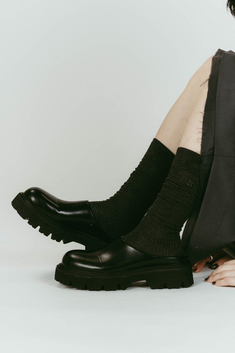 round toe sabot sandals (Black) / ラウンドトゥ サボサンダル (ブラック) / 26SS