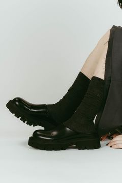 round toe sabot sandals (Black) / ラウンドトゥ サボサンダル (ブラック) / 26SS