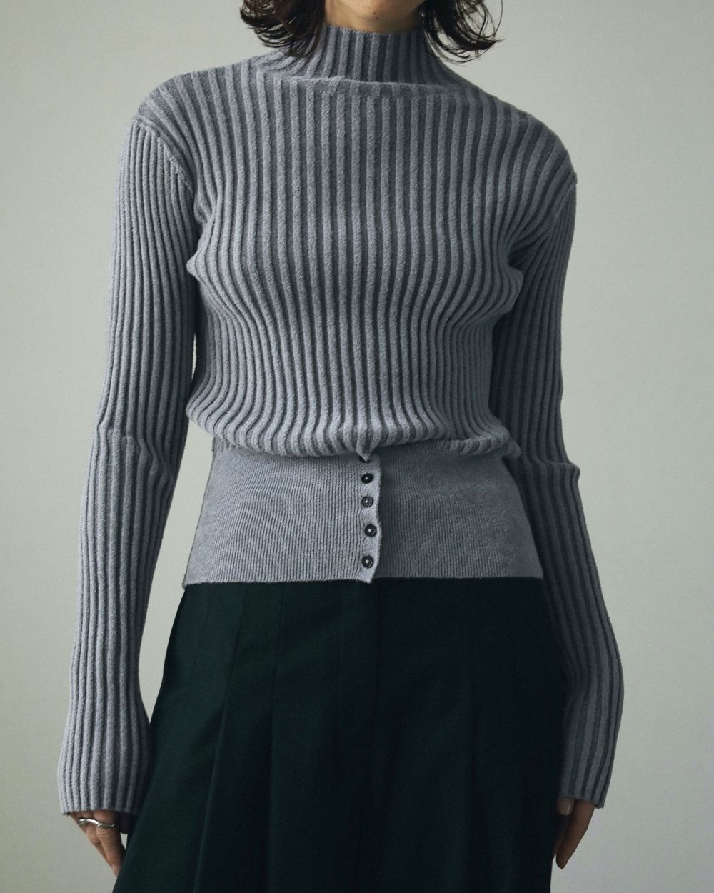 Velour Rib Knit / ベロアリブニット (ライトグレー)