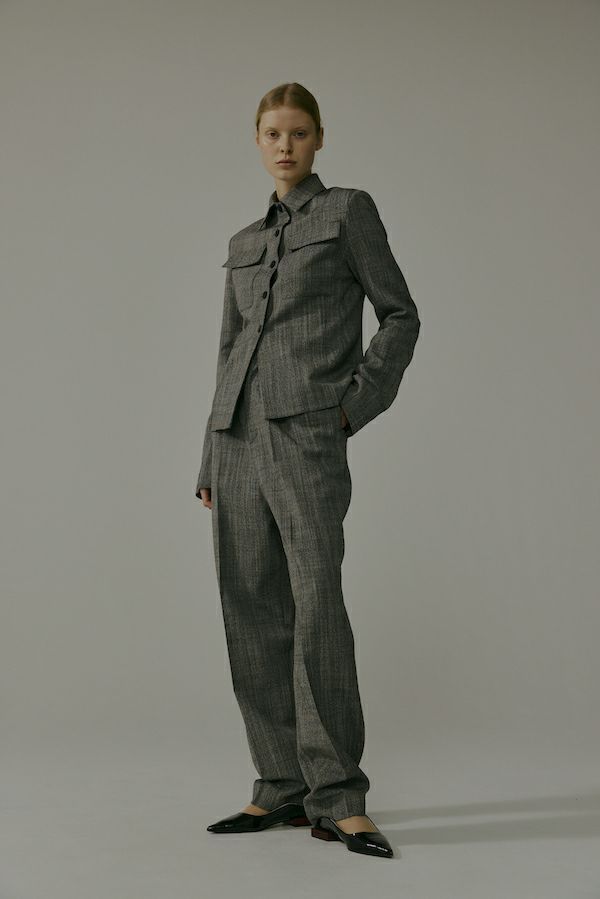 【残り1点】【24AW】WOOL SHIRT JACKET / ウールシャツジャケット (トップグレー)