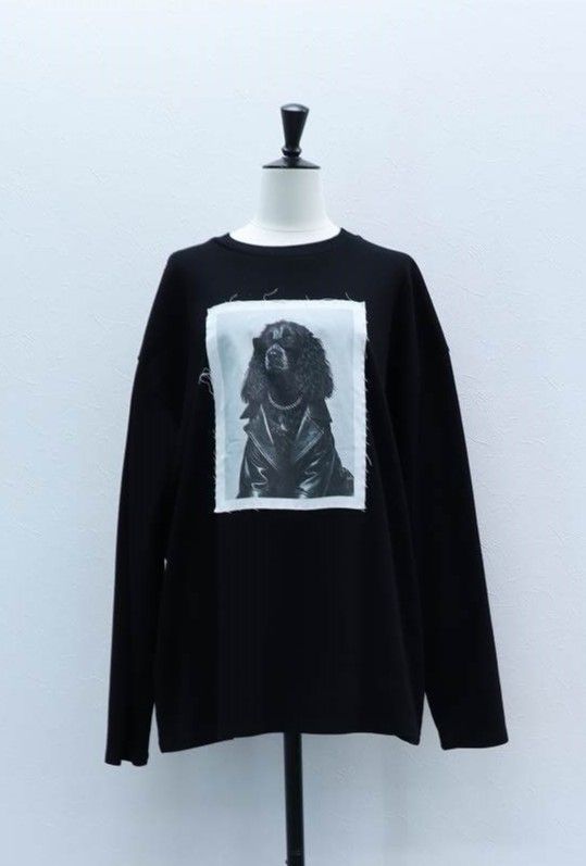 レイヤープリントロンT (ブラック) Layered long-sleeve graphic T-shirt (Black) / 26AW