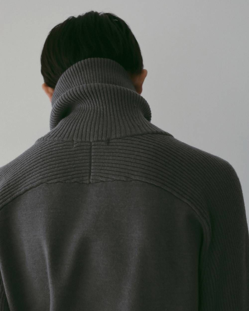 Zip Rib Knit / ジップリブニット (Gray) / 26SS