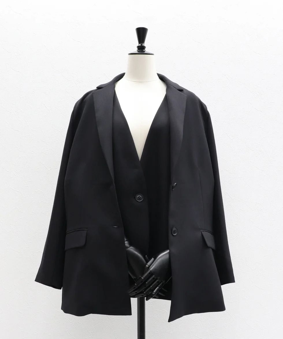 2WAY肩掛けテーラードジャケット (ブラック) Tailored Jacket (Black) / 26AW
