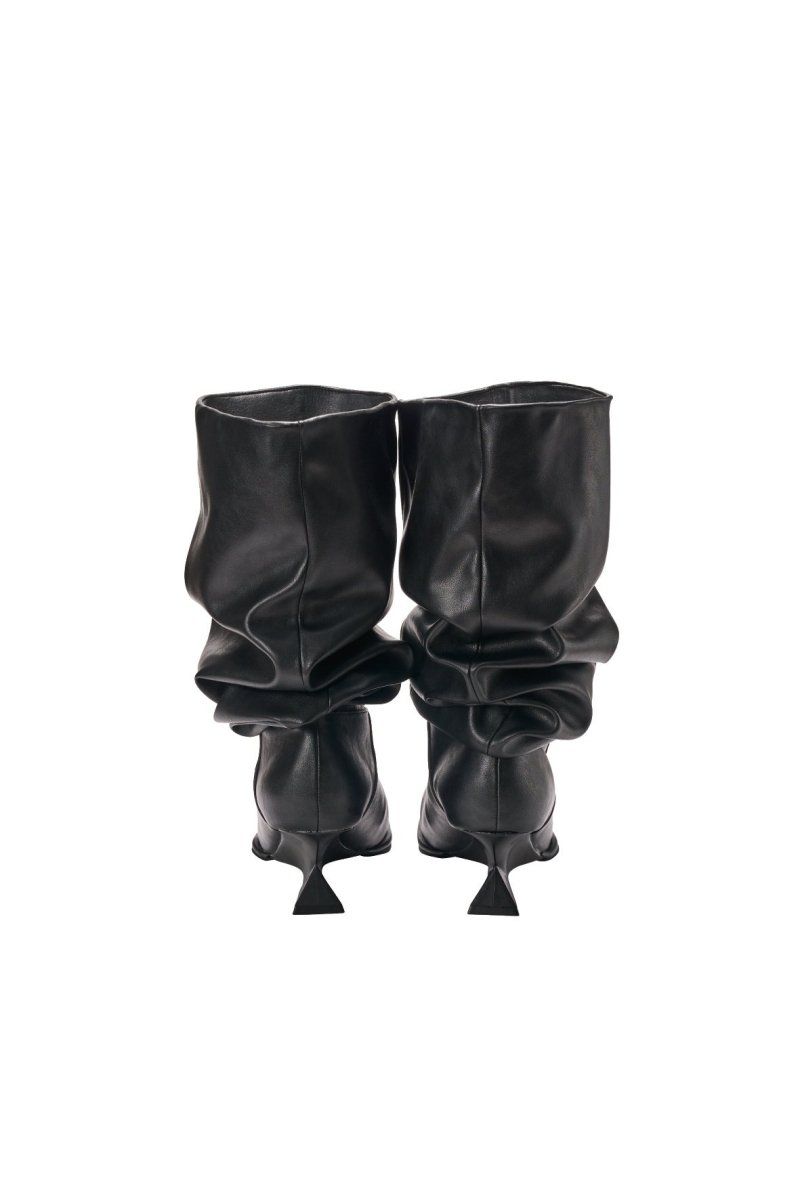 drape long boots (Black) / ドレープロングブーツ (ブラック) / 26SS