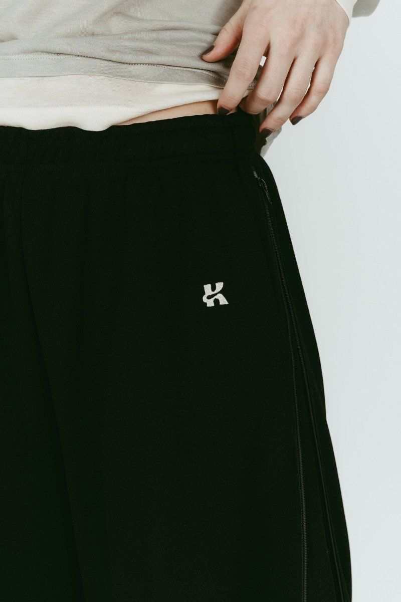 zip-up track pants(unisex) (Black) / ジップアップ トラックパンツ (ブラック) / 26SS