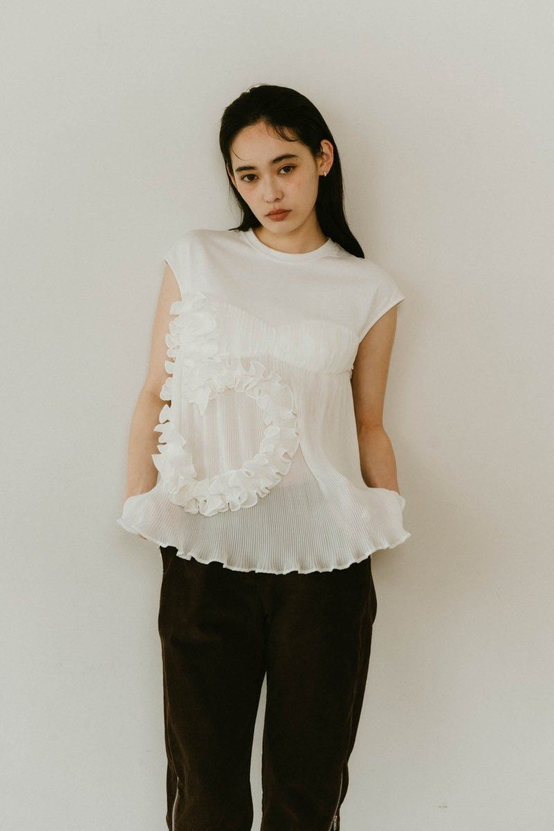 Knuth Marf - heart motif tulle tops /ハートモチーフ チュール