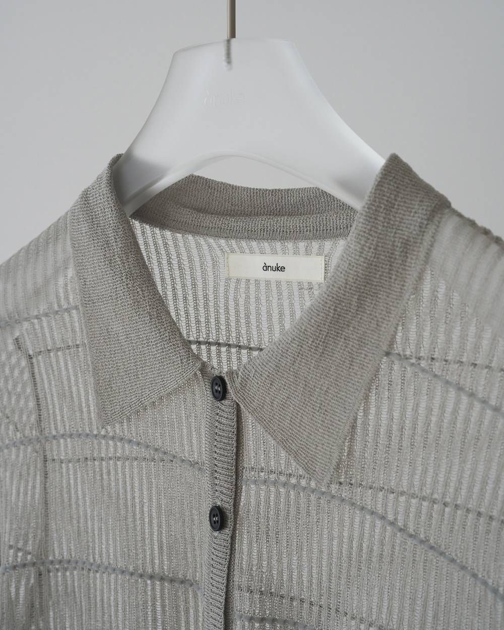 シアーボーダー ニットシャツ (アイスブルー) Sheerborder Knit Shirts (Iceblue) / 26SS