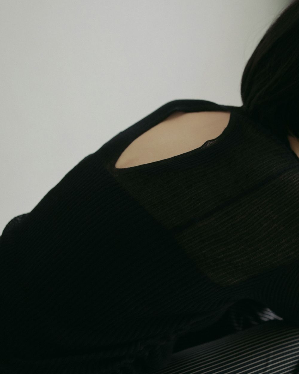 Side Drawstring Knit / サイド ドローストリング ニット (ブラック)