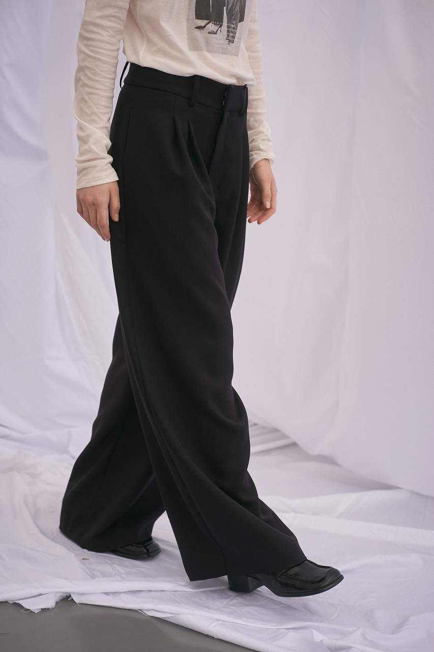 ドレープワイドパンツ (ブラック) Draped Wide-Leg Pants (Black) /  26AW