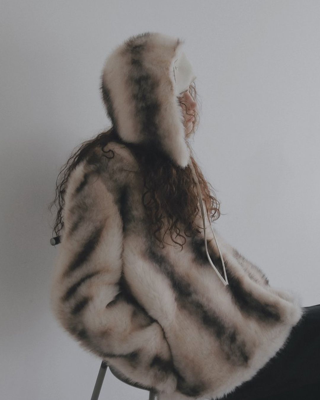 【先行予約】【26TH-08】ムートン調グラデーションファーコート (アイボリー) Mouton Like Gradation Fur Coat (Ivory) /  エコファー  /  フェイクファー 【受注期間6/14 23:59まで】