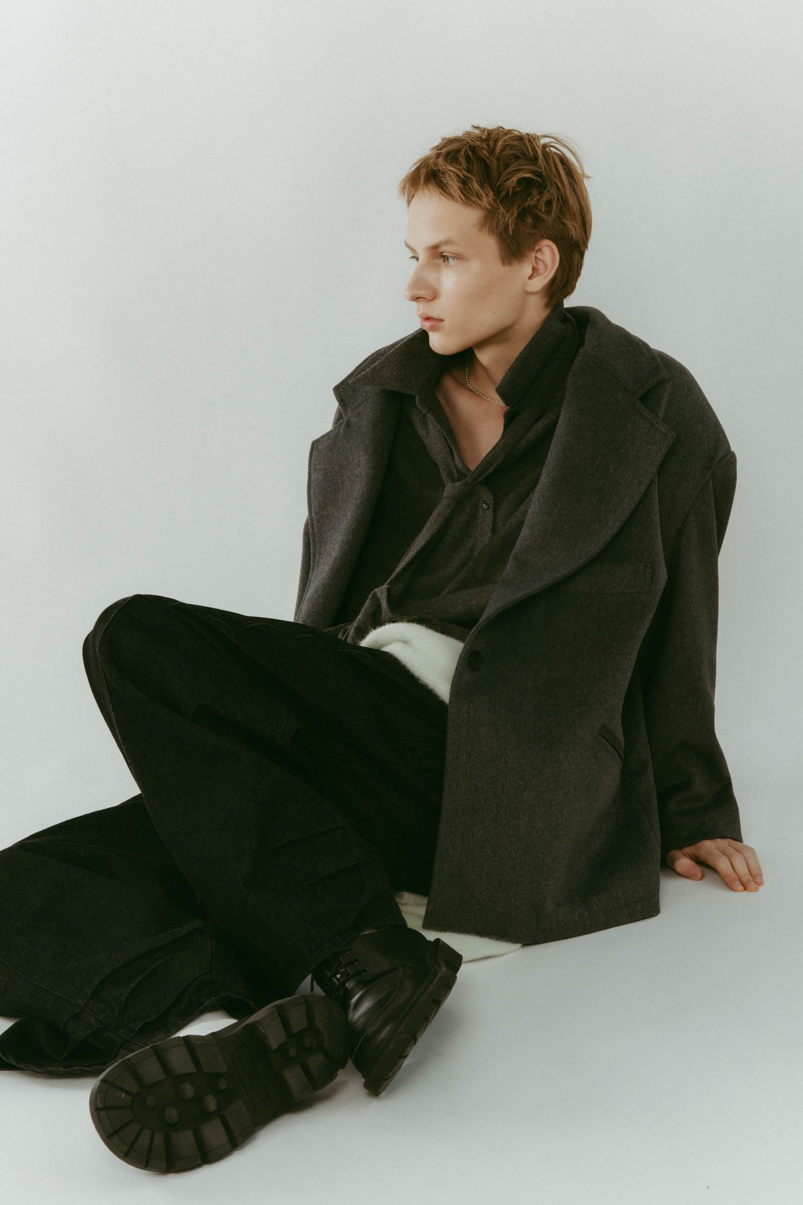 muffler overlay jacket(unisex) / マフラー オーバージャケット (グレー) / 25AW