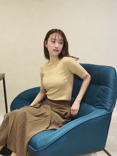Halfsleeve Rib Knit / ハーフスリーブ リブニット (クリーム)