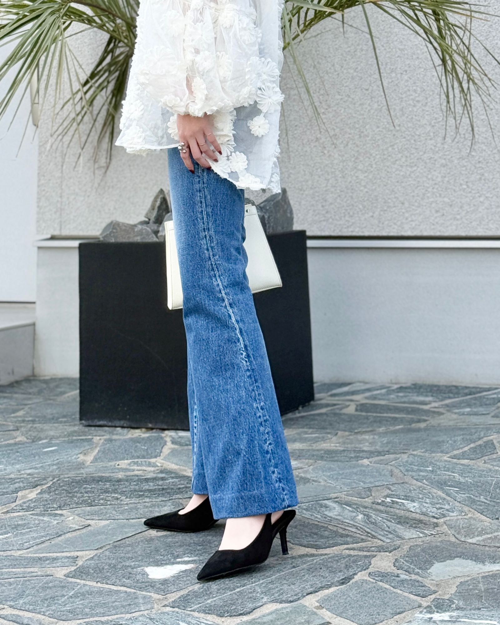 FLARE JEAN TROUSERS (Vintage blue) / フレアジーンズ トラウザーズデニム (ヴィンテージブルー) / レディース