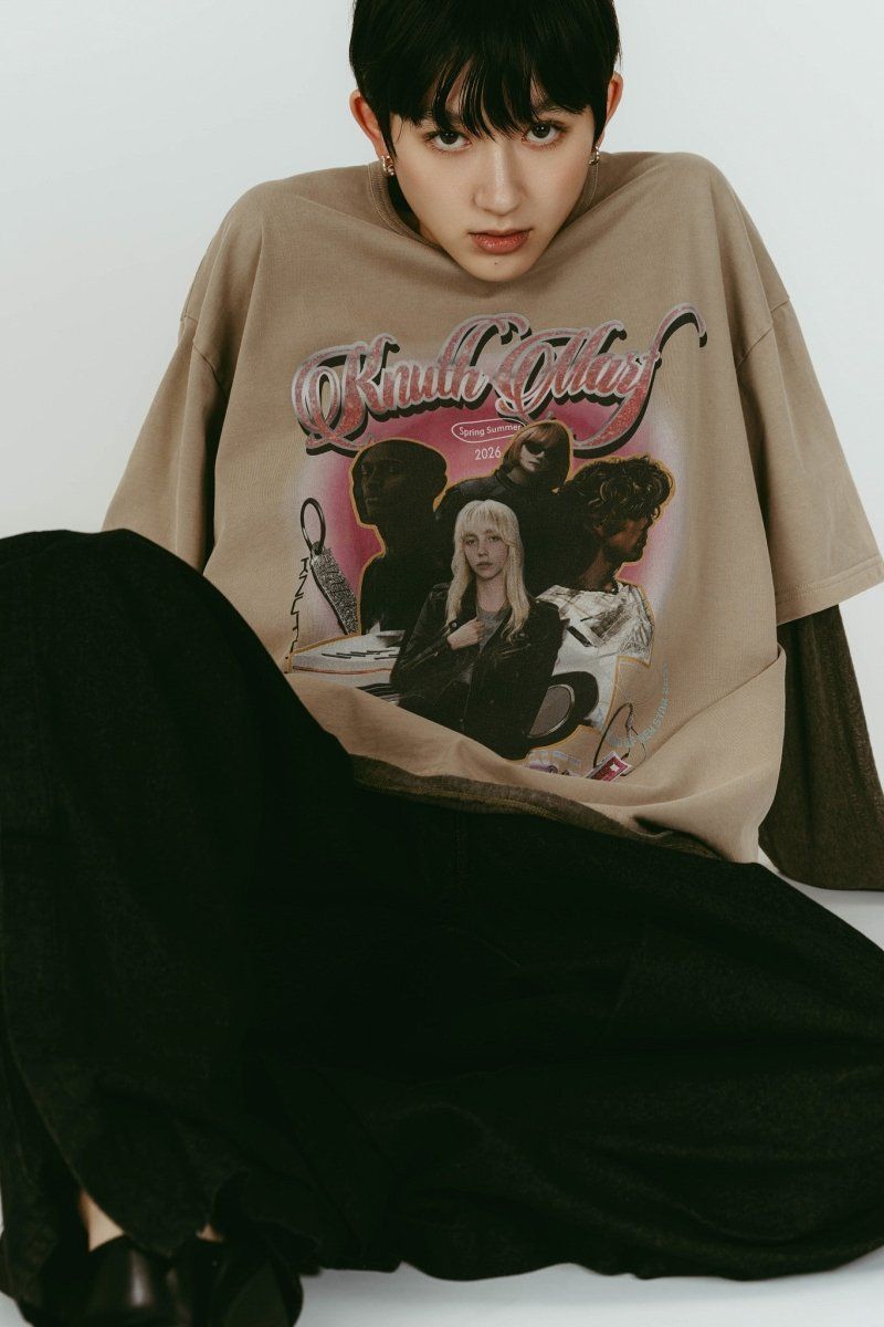 AI future layered t-shirt(unisex) (Beige) / レイヤードTシャツ (ベージュ) / 26SS