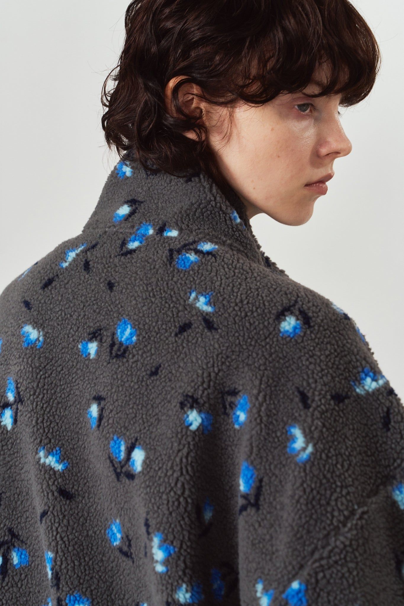 フラワー ボアフリース (グレー) flower boa fleece(unisex) (Gray) / 26AW
