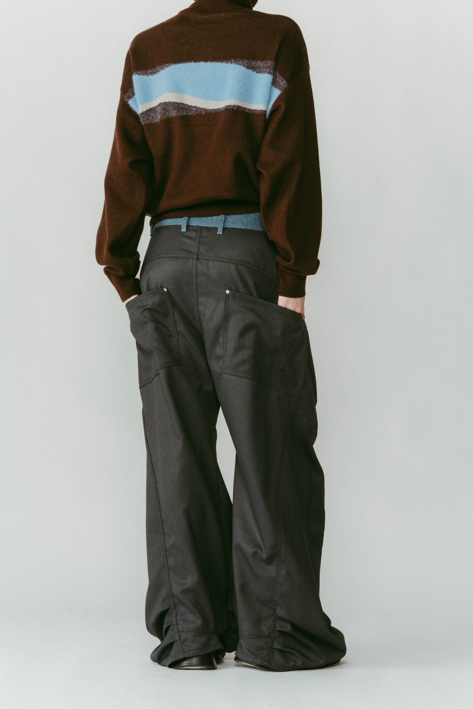 tuck design denim pants / タックデザインデニムパンツ (グレー) / 25AW