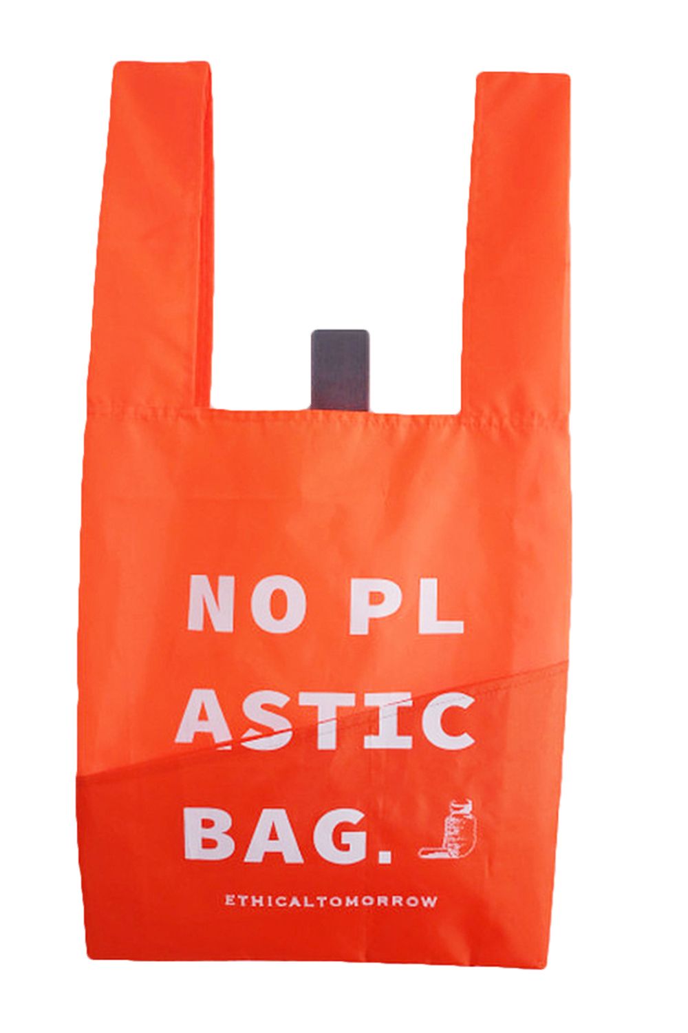 再生PETのBAGでNO PLASTICを叫ぶBAG (オレンジ)