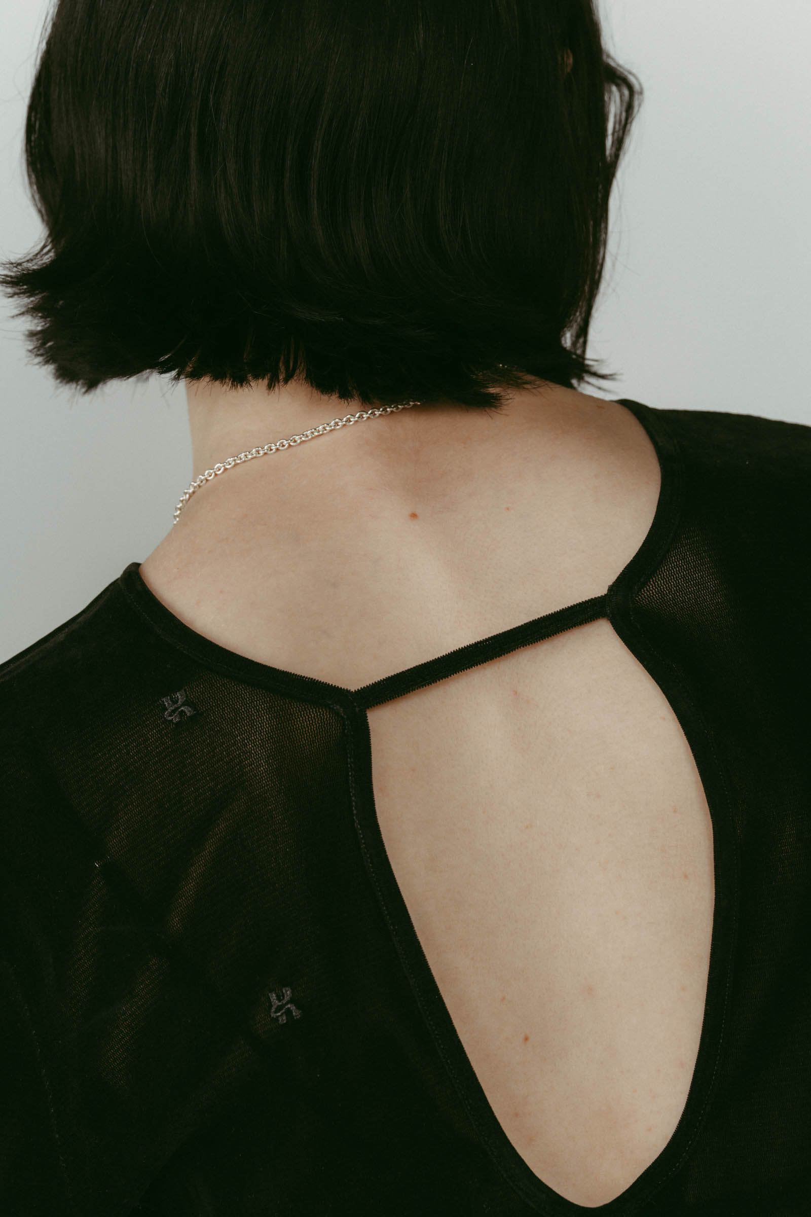 2way sheer velours tops / 2ウェイ シアートップス (ブラック) / 25AW