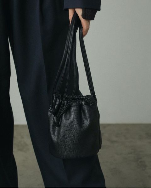 【残り1点】Ecoleather Shoulder Bag / エコレザーショルダーバッグ (ブラック)