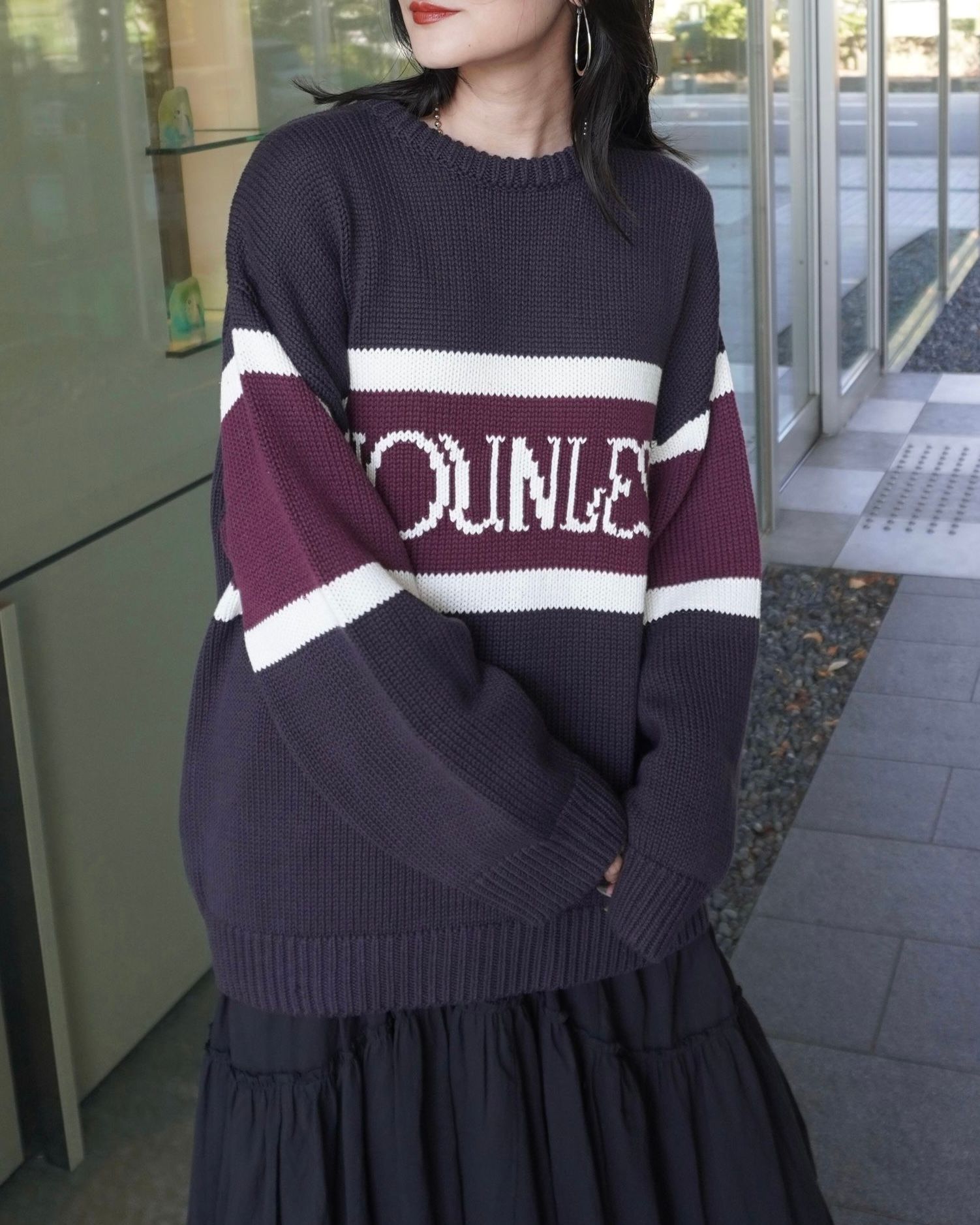 NOUNLESS CLASSIC LOGO KNIT (NAVY) / クラシックロゴニット ネイビー