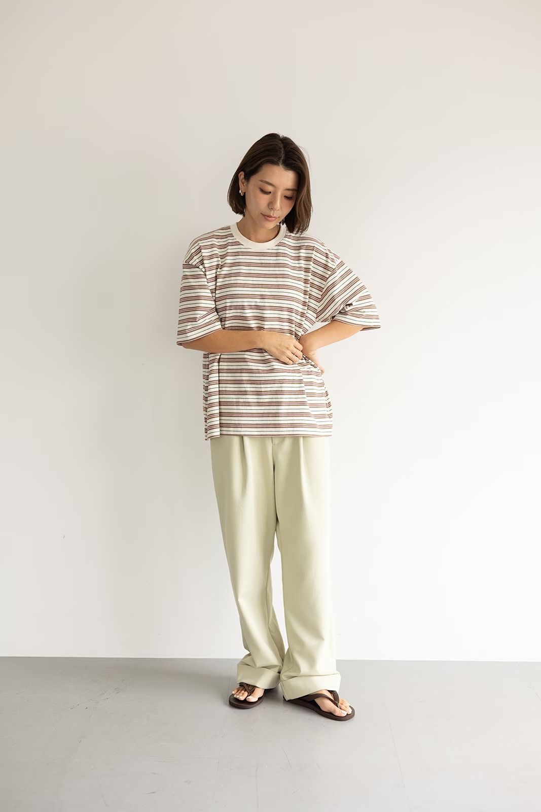 マルチボーダーTシャツ (ベージュ)  Multi Border T-shirt (Beige) /  26SS