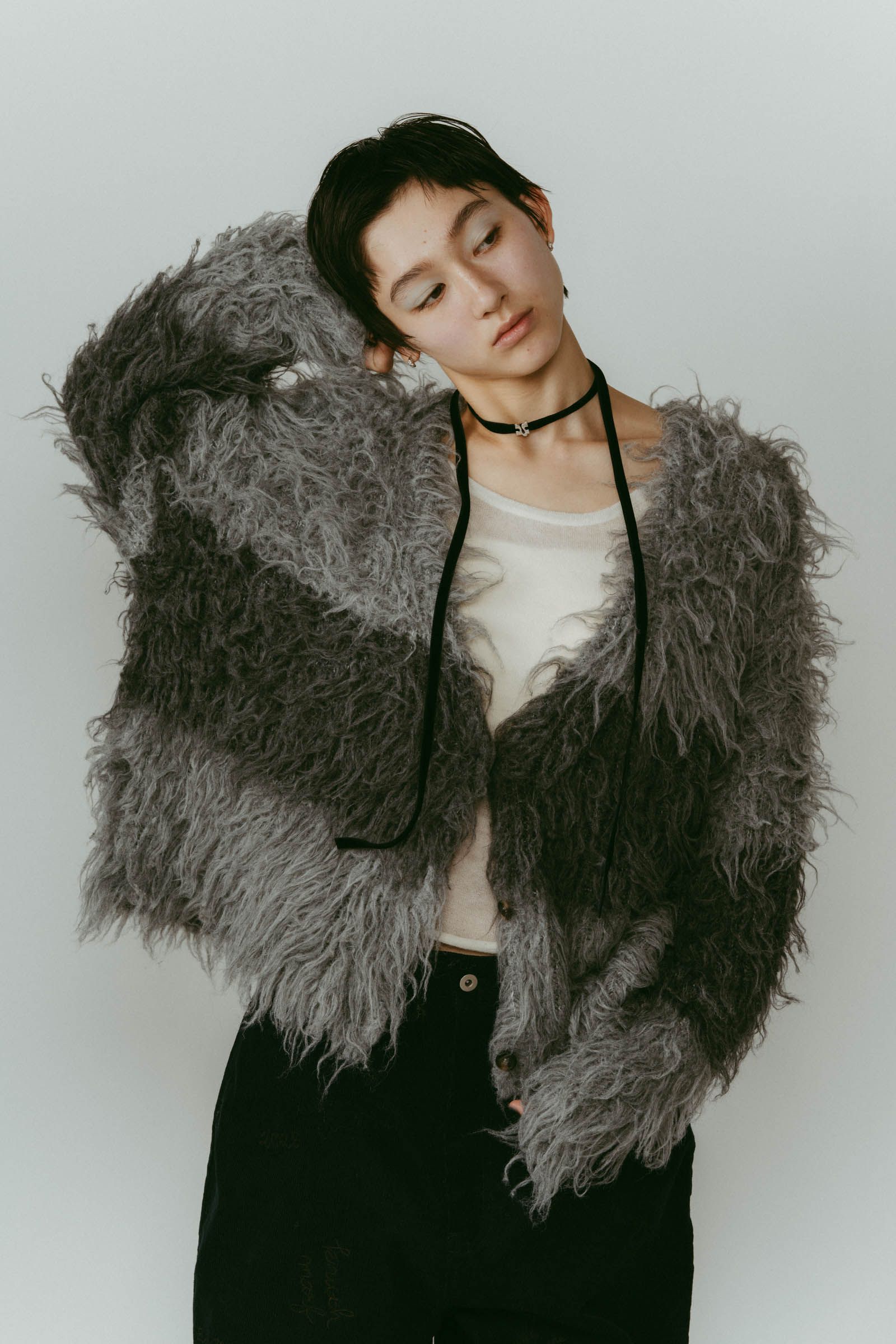 shaggy cardigan / シャギーカーディガン (グレー) / 25AW