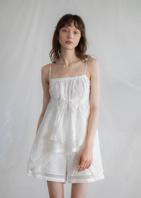 マルチウェイ キャミトップス (ホワイト) multi way drape panel cami tops (White) /  26SS