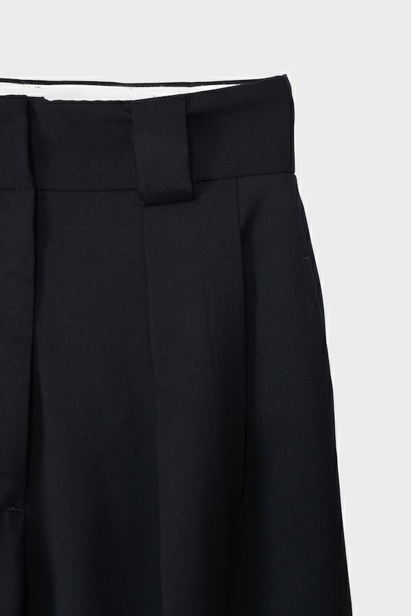 TWILL HIGH WAIST TWO TUCK PANTS / ハイウエストツータックパンツ (ネイビー)