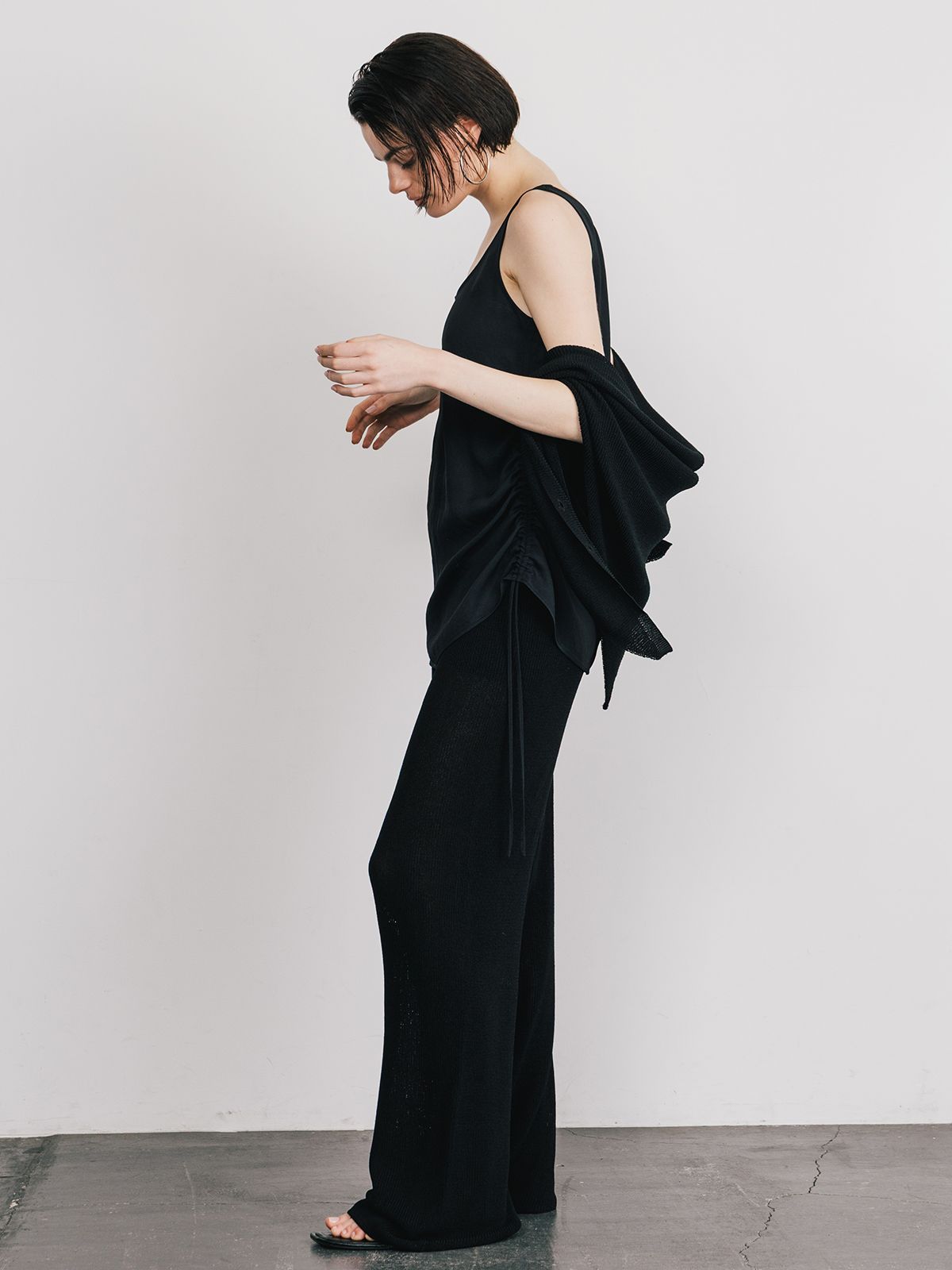 【25SS】ACETATE KNIT PANTS / アセテート ニットパンツ (ブラック)