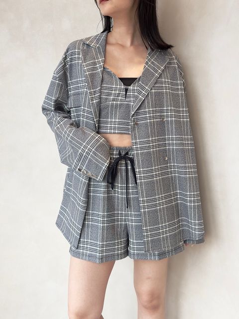 CHECK SHIRTS LIKE JACKET (GRAY) / チェックシャツライクジャケット グレー