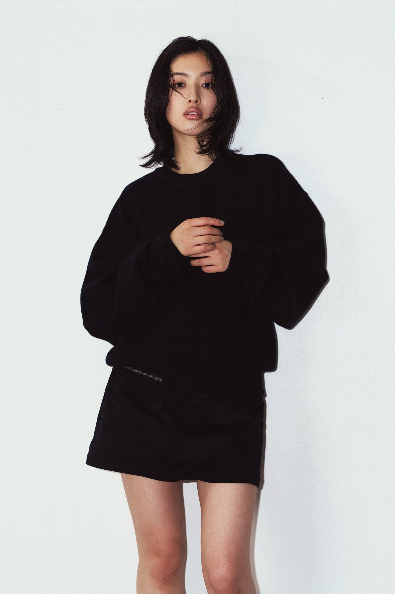 【UNISEXサイズ】2ウェイ ノームコア ニット (ブラック) 2way cuffs normcore knit(unisex) (Black) / 26AW