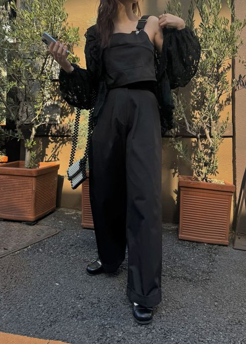 2piece roll up suspenders all-in-one (Black) / 2ピースサスペンダーオールインワン (ブラック) / 26SS