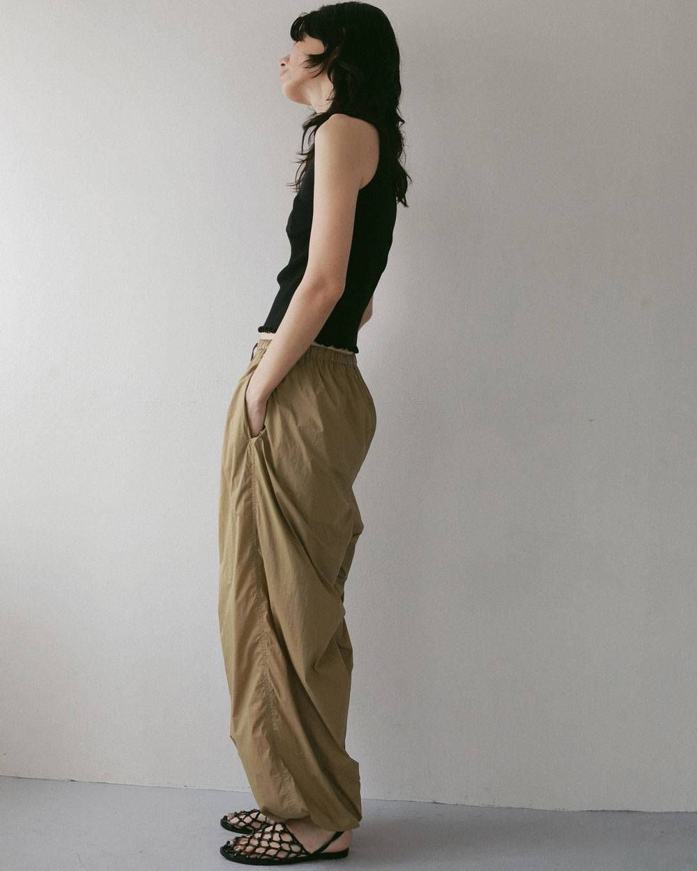 シアー ナイロンパンツ (ベージュ) Sheer Nylon Pants (Beige) / 27SS