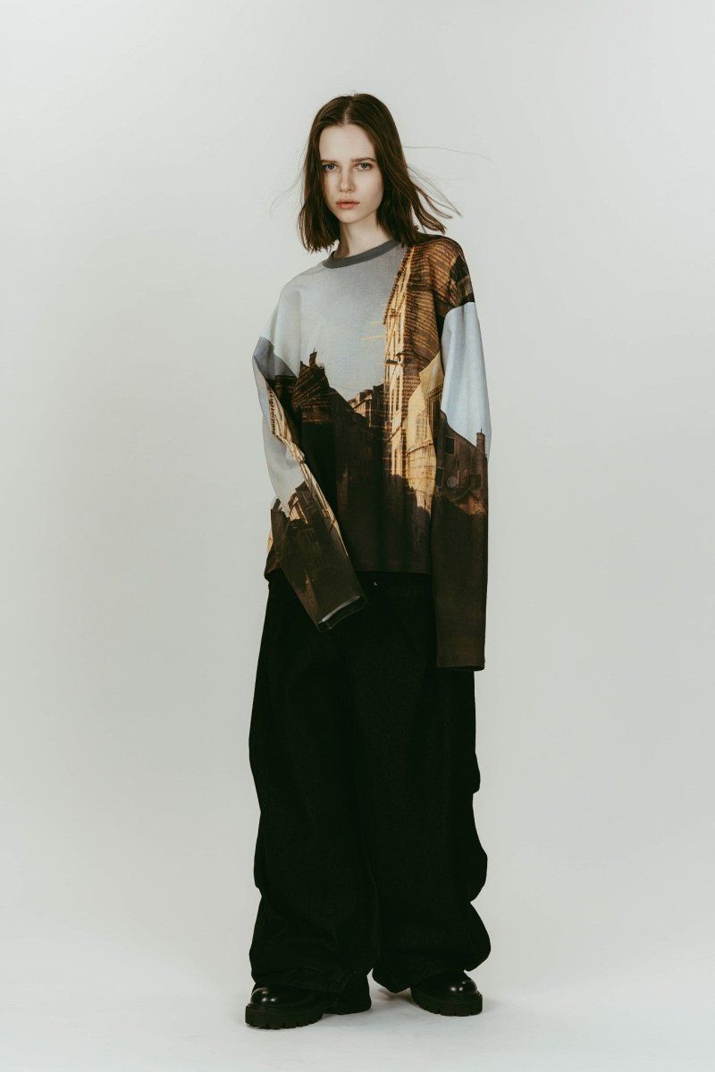 scenery print long sleeve tee (Croatia) / プリントロングスリーブTシャツ (クロアチア) / 26SS