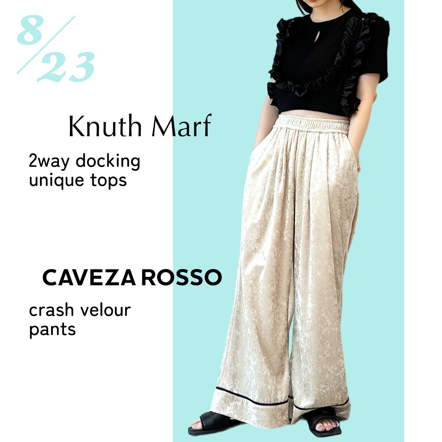 CAVEZA ROSSO - CRASH VELOUR PANTS / クラッシュベロアパンツ