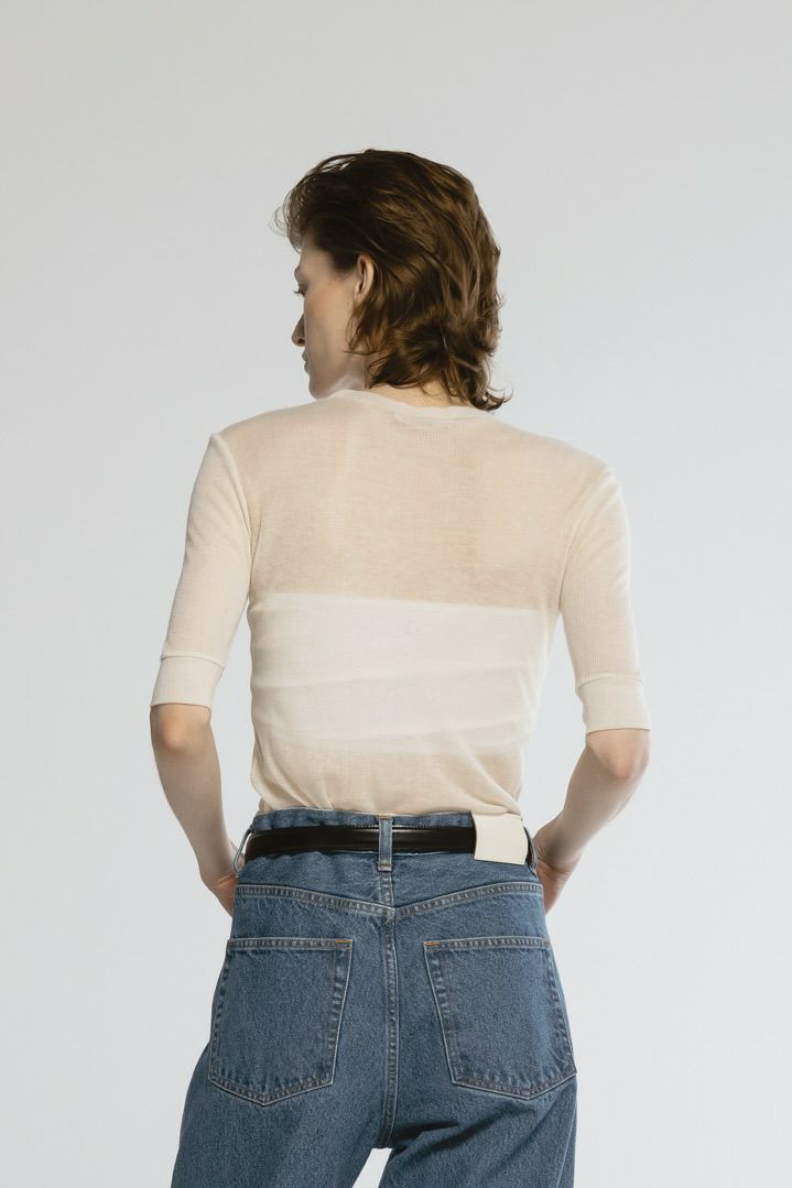 【25SS】TENCEL CASHMERE RIB T-SHIRT / テンセルカシミヤリブTシャツ (エクリュ)